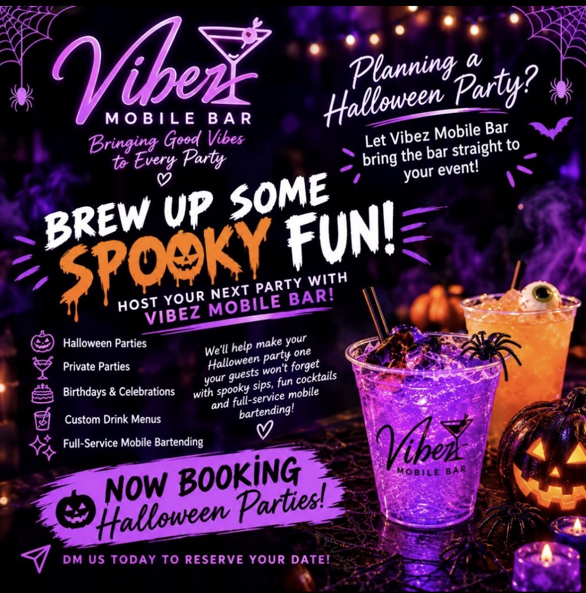 Vibez Mobile Bar Halloween party flyer